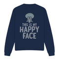 Navy - Front - SpongeBob SquarePants Unisex Adult Happy Face Sweatshirt