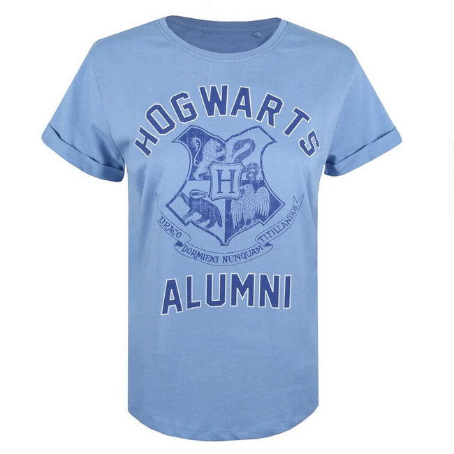 Indigo - Front - Harry Potter Womens-Ladies Hogwarts Alumni T-Shirt