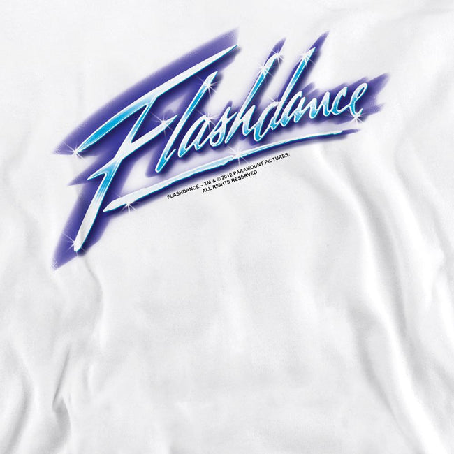White - Pack Shot - Flashdance Unisex Adult Logo Sweatshirt
