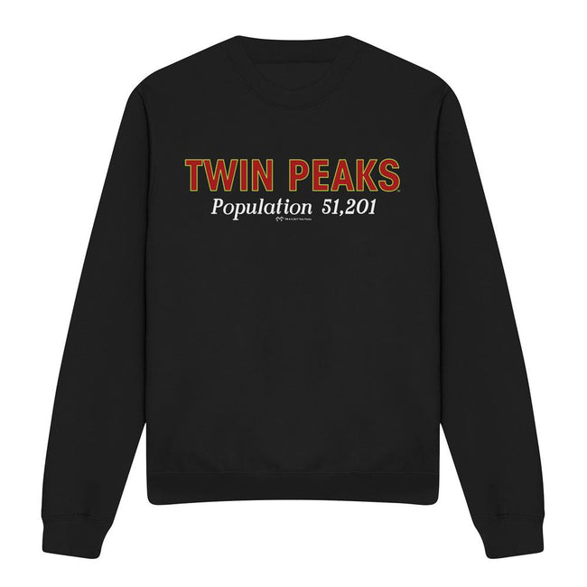 Black - Front - Twin Peaks Unisex Adult Population Sweatshirt
