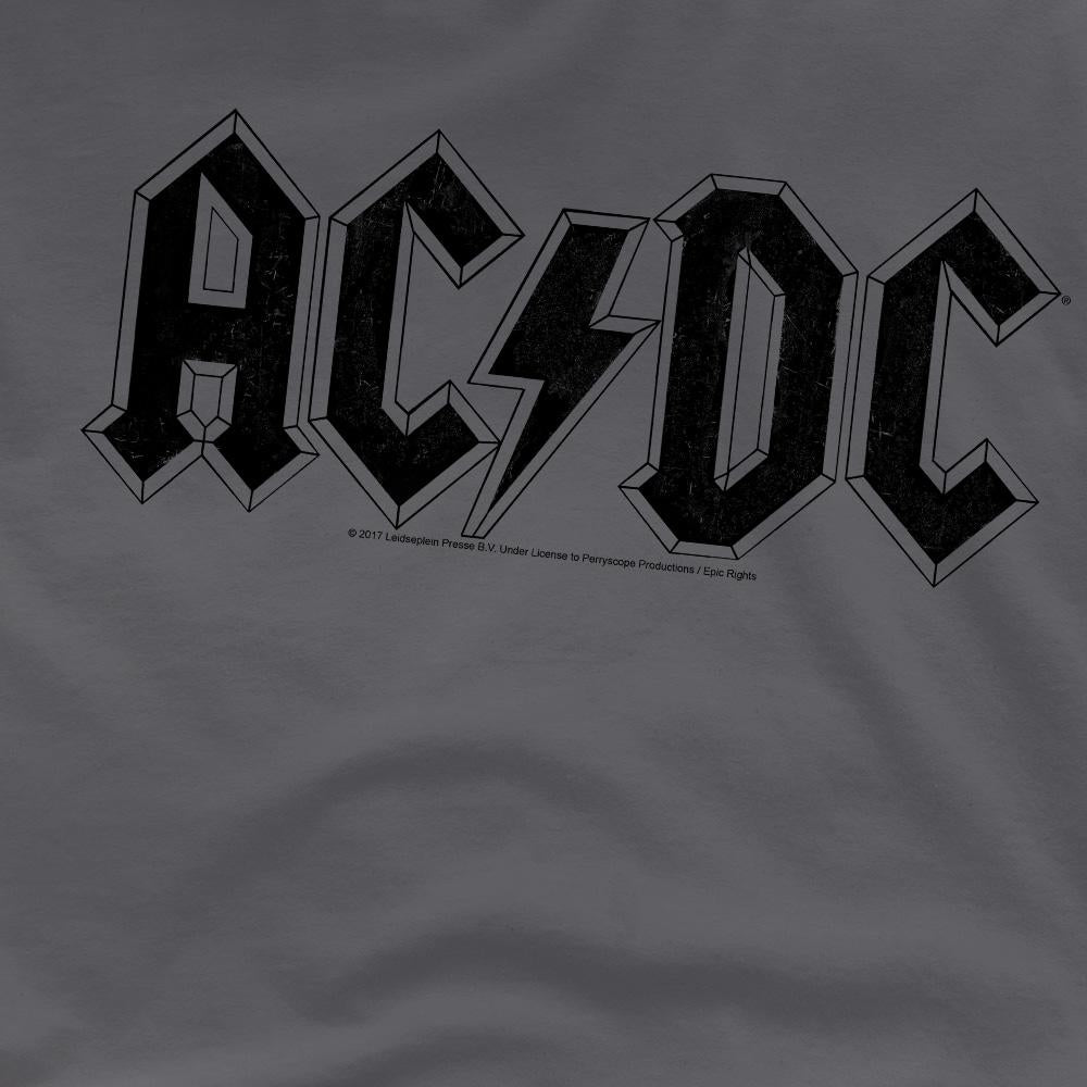 Charcoal - Pack Shot - AC-DC Mens Worn Logo T-Shirt