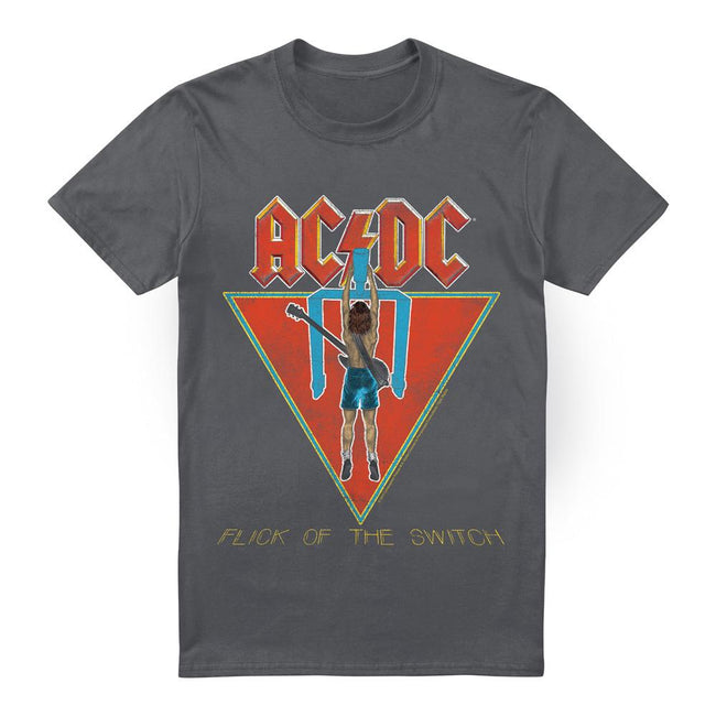 Charcoal - Front - AC-DC Mens Flick of the Switch T-Shirt