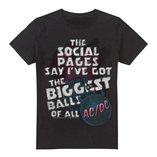 Black - Front - AC-DC Mens Big Balls T-Shirt