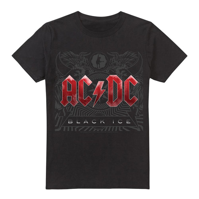 Black - Front - AC-DC Mens Black Ice T-Shirt