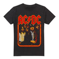 Black - Front - AC-DC Mens Group Distressed T-Shirt