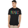 Black - Side - AC-DC Mens Tie Dye Logo T-Shirt