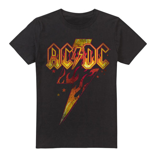 Black - Front - AC-DC Mens Fire Bolt T-Shirt