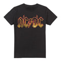 Black - Front - AC-DC Mens Fire Logo T-Shirt