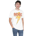 White - Side - AC-DC Mens Sketch Bolt T-Shirt