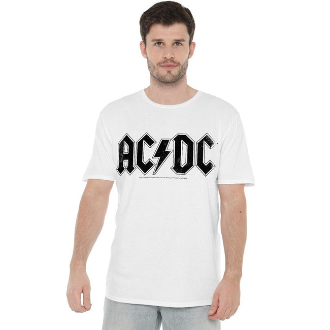 White - Side - AC-DC Mens Logo T-Shirt