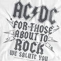 White - Pack Shot - AC-DC Mens Salute T-Shirt
