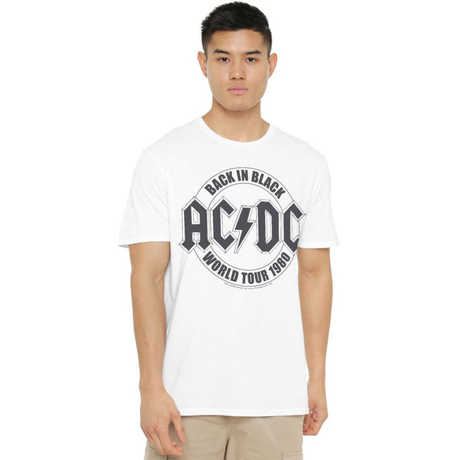 White - Side - AC-DC Mens Tour Emblem T-Shirt