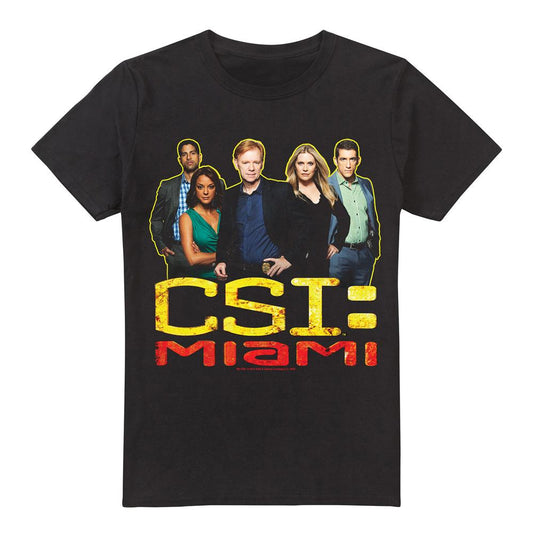Black - Front - CSI: Miami Mens Cast T-Shirt