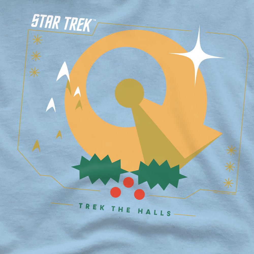 Light Blue - Pack Shot - Star Trek: The Original Series Mens Trek The Halls Christmas T-Shirt