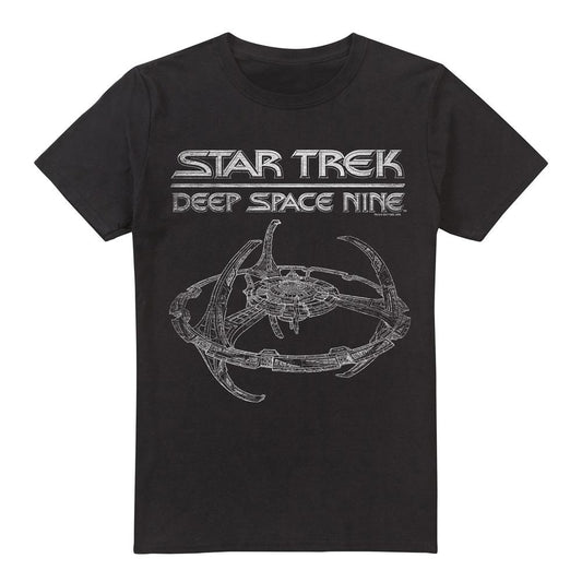 Black - Front - Star Trek Mens Deep Space Nine Station T-Shirt