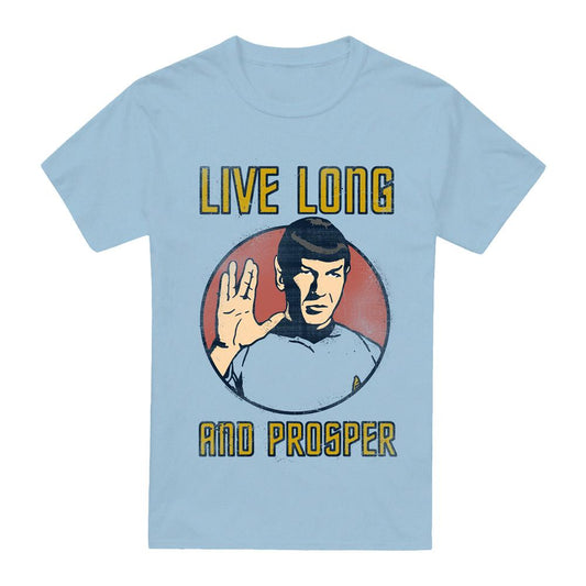 Light Blue - Front - Star Trek Mens Long Life T-Shirt