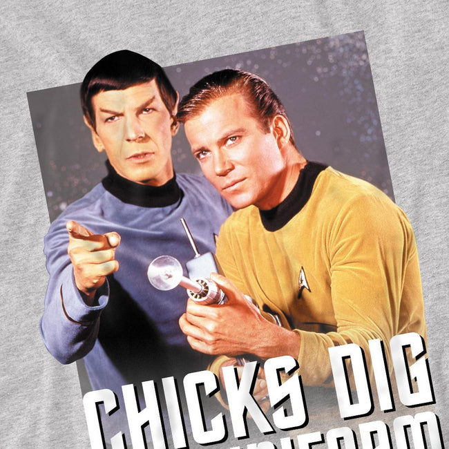 Sport Heather - Pack Shot - Star Trek Mens Chicks Dig T-Shirt