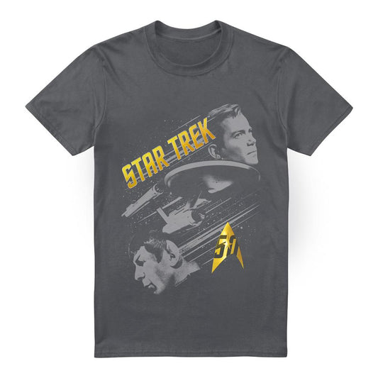 Charcoal - Front - Star Trek Mens 50 Year Frontier T-Shirt