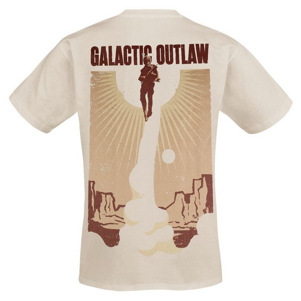 Natural - Back - Star Wars: The Book Of Boba Fett Mens Outlaw T-Shirt