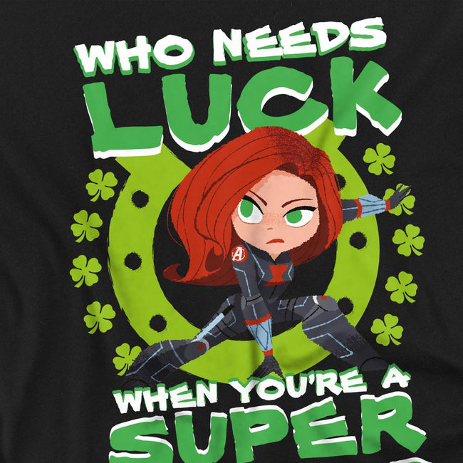 Black - Side - Black Widow Unisex Adult St Patrick´s Day Lucky Superhero St Patricks Day T-Shirt