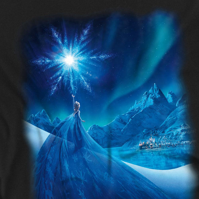 Black - Side - Frozen Unisex Adult Magical Light Elsa T-Shirt