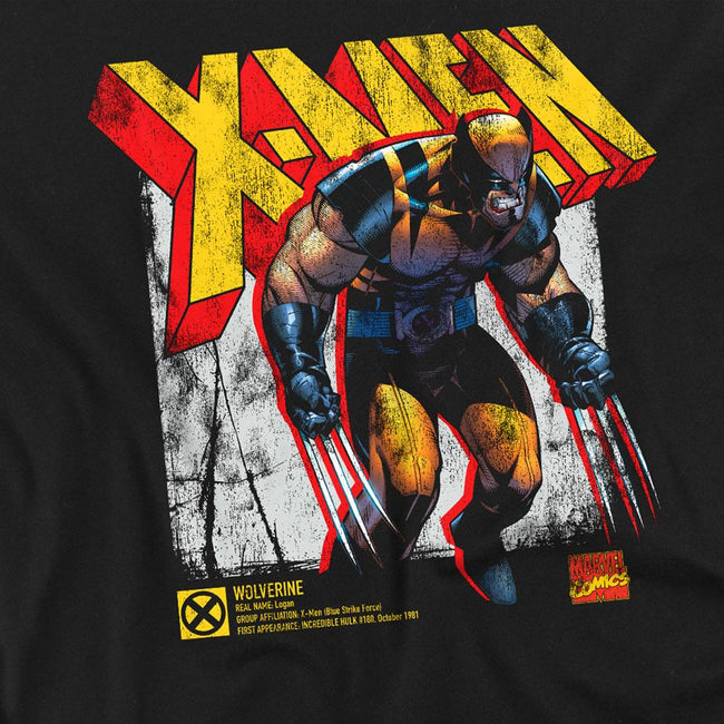 Black - Side - Marvel Unisex Adult X-Men Wolverine Infographic T-Shirt