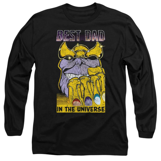 Black - Front - Avengers Unisex Adult Best Dad Thanos T-Shirt