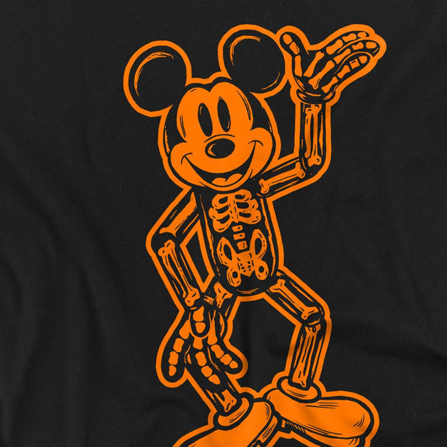 Black - Side - Disney Unisex Adult Mickey Mouse Skeleton T-Shirt