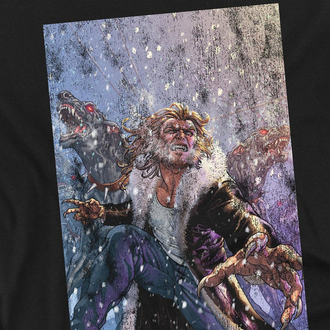 Black - Side - Marvel Unisex Adult X-Men Sabretooth Dogs T-Shirt