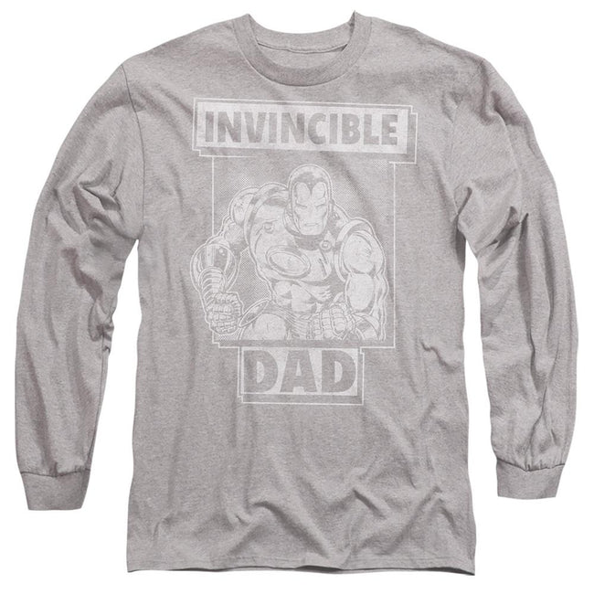 Sport Heather - Front - Iron Man Unisex Adult Invincible Dad Fathers Day T-Shirt