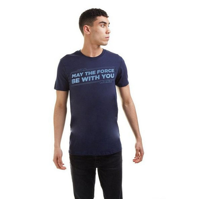Navy-Light Blue - Side - Star Wars Mens May The Force Be With You T-Shirt