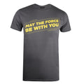Charcoal-Yellow - Front - Star Wars Mens May The Force Be With You T-Shirt