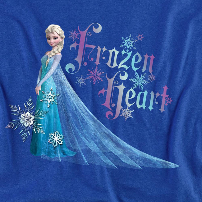 Royal Blue - Side - Frozen Unisex Adult Frozen Heart Elsa T-Shirt