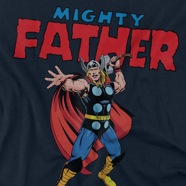 Navy - Side - Thor Unisex Adult Mighty Father Fathers Day T-Shirt