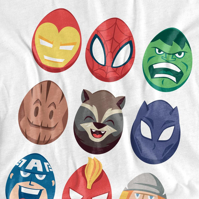 White - Side - Avengers Unisex Adult Eggs T-Shirt