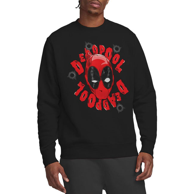 Black - Side - Deadpool Unisex Adult Head Sweatshirt