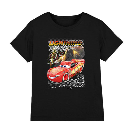 Black - Front - Cars Childrens-Kids I Am Speed Lightning McQueen T-Shirt