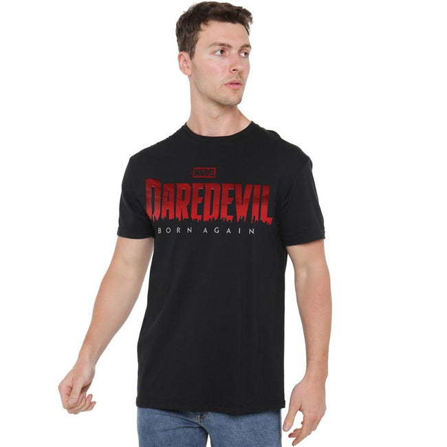 Black - Side - Daredevil Mens Born Again Logo T-Shirt
