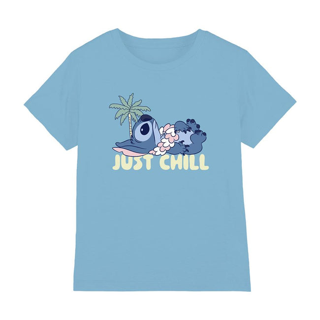 Sky Blue - Front - Lilo & Stitch Childrens-Kids Just Chill T-Shirt