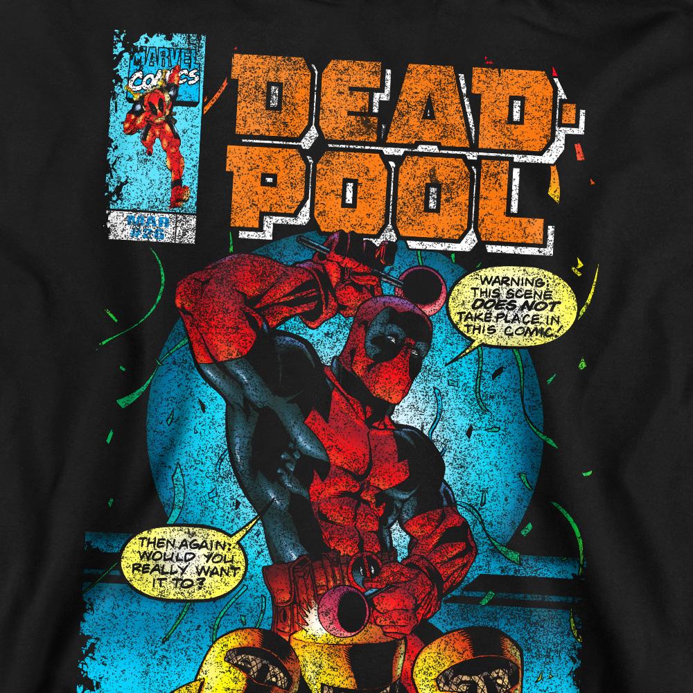 Black - Pack Shot - Deadpool Unisex Adult Would You Want It Comic Cover Sweatshirt