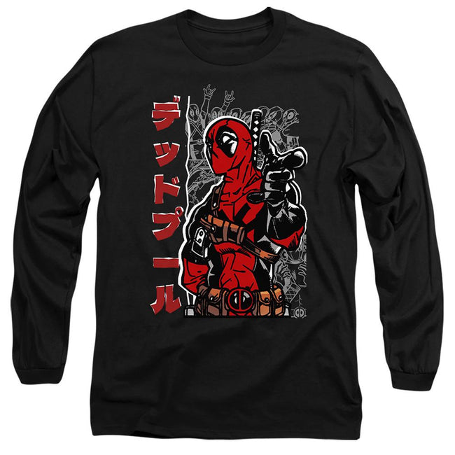 Black - Front - Deadpool Unisex Adult Japanese T-Shirt