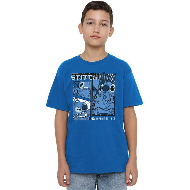Royal Blue - Lifestyle - Lilo & Stitch Childrens-Kids Stitch Comic Strip T-Shirt