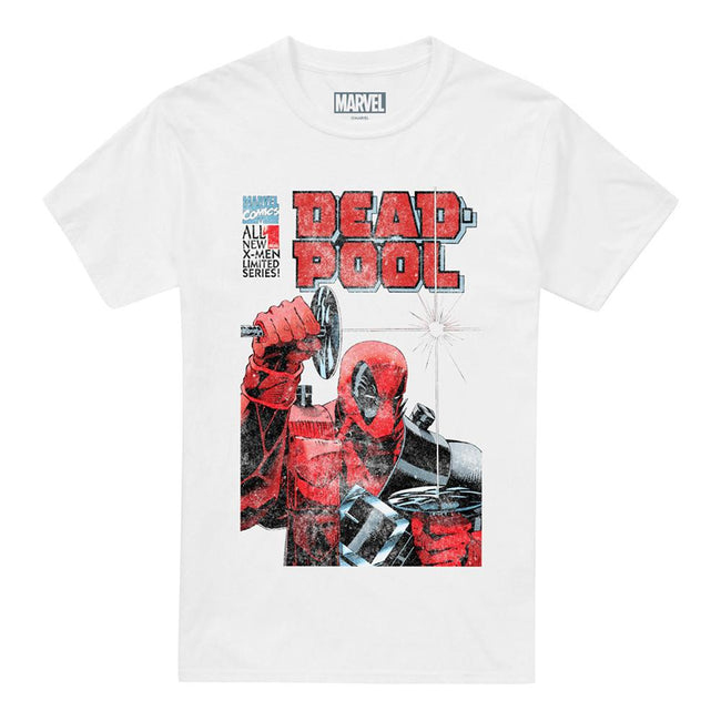 White - Front - Deadpool Mens Comic Cover T-Shirt