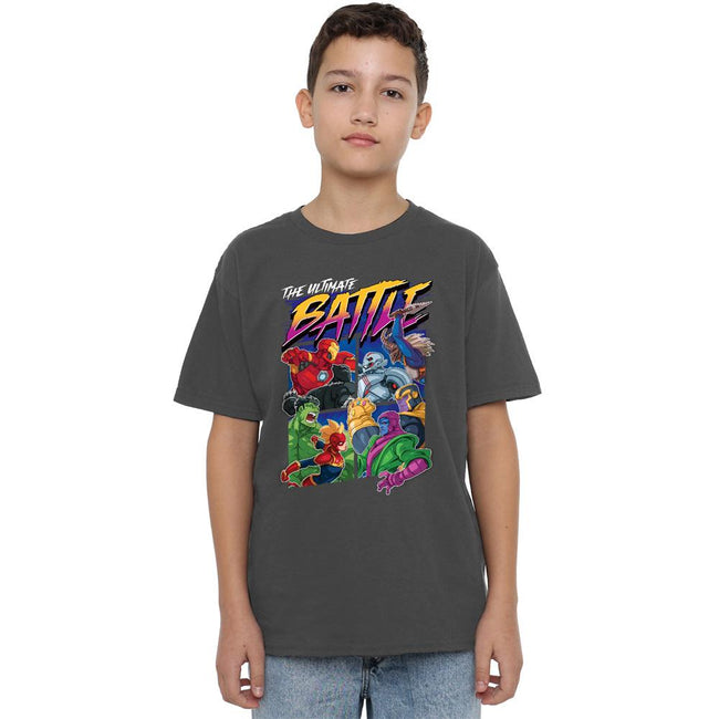 Charcoal - Side - Avengers Childrens-Kids The Ultimate Battle T-Shirt