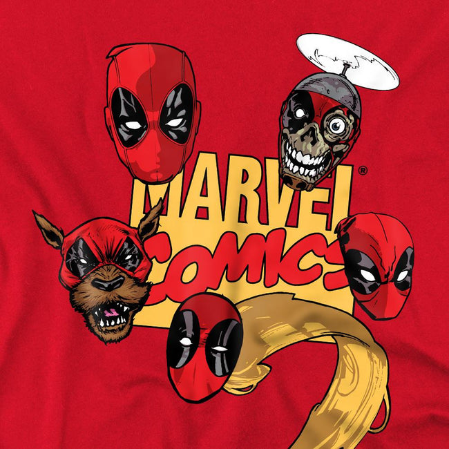 Red - Pack Shot - Deadpool Mens Character Heads T-Shirt