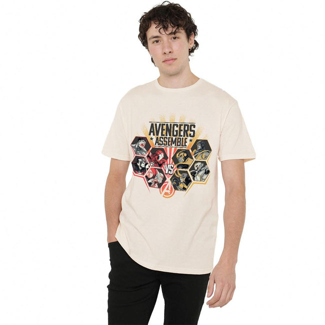 Natural - Side - Avengers Mens Vs Villains T-Shirt