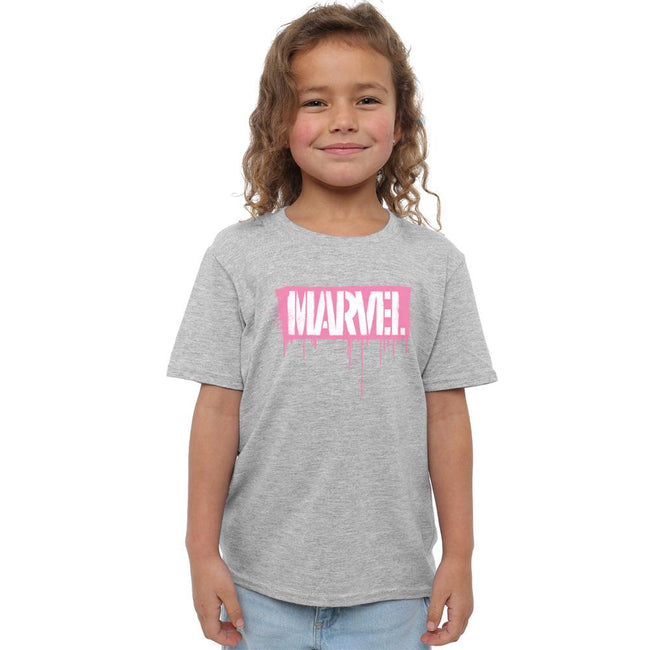 Sport Heather - Side - Marvel Childrens-Kids Paint Drip T-Shirt