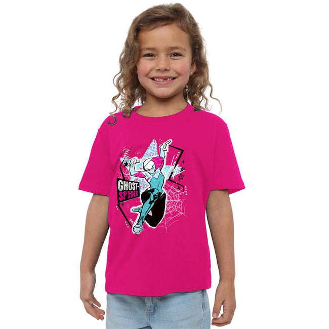 Fuchsia - Side - Marvel Childrens-Kids Webstar Ghost-Spider T-Shirt