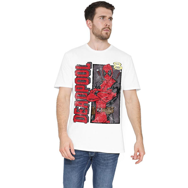 White - Side - Deadpool Mens I Said Mumble T-Shirt