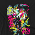 Black - Side - Marvel Childrens-Kids Ghost-Spider Neon Graffiti T-Shirt